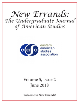 New Errands: the Undergraduate Journal of American Studies