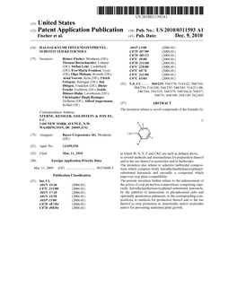 (12) Patent Application Publication (10) Pub. No.: US 2010/0311593 A1 Fischer Et Al