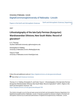 Wandrawandian Siltstone, New South Wales: Record of Glaciation?