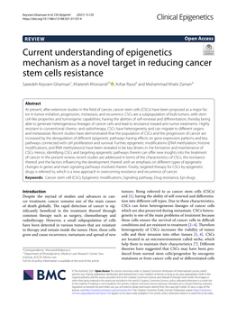 Current Understanding of Epigenetics Mechanism As a Novel Target In