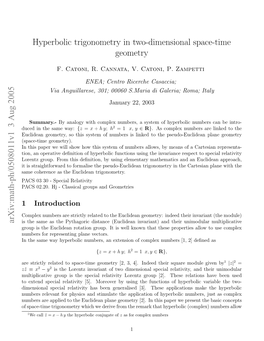 Hyperbolic Trigonometry in Two-Dimensional Space-Time Geometry