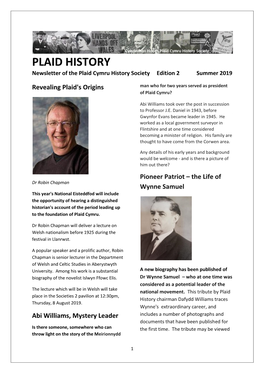 2019.05 Plaid History Newsletter