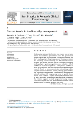 Current Trends in Tendinopathy Management