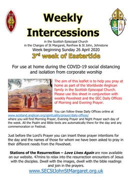 Weekly Intercessions