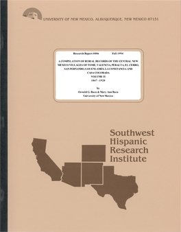 Southwest Hispanic Research Institute Research Report #006 Fal11994