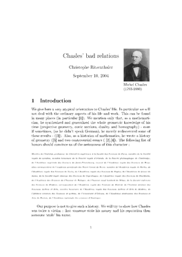 Chasles' Bad Relations