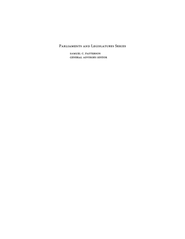 Parliaments and Legislatures Series Samuel C. Patterson