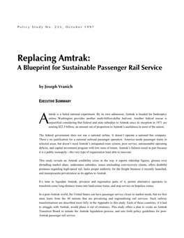 Replacing Amtrak: Privatization, Regionalization, and Liquidation