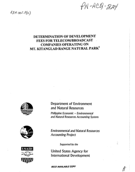 "."1' Bestavailable Copy Determination of Development Fees Fortelecomubroadcast Companies Operating on Mt.~Tangladrangenaturalpar~