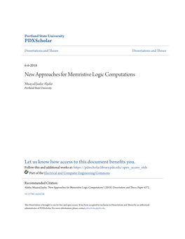 New Approaches for Memristive Logic Computations