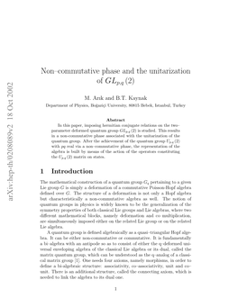 Non-Commutative Phase and the Unitarization of GL {P, Q}(2)
