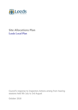 Site Allocations Plan Leeds Local Plan