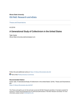 A Generational Study of Collectivism in the United States