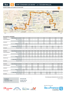 Bus 13 GARE D’ENGHIEN-LES-BAINS* ÉCOUEN MAILLOL