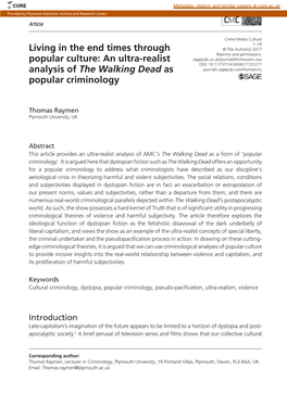 An Ultra-Realist Analysis of the Walking Dead As Popular