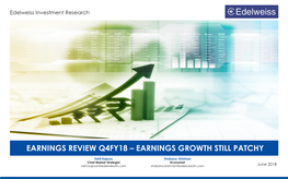 Earnings Review Q4fy18 – Earnings Growth Still Patchy