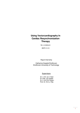 Using Vectorcardiography in Cardiac Resynchronization Therapy