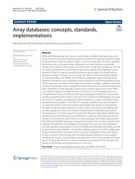 Array Databases: Concepts, Standards, Implementations