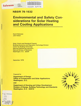 Environmental and Safety Considerations for Solar Heating and Cooling Applications