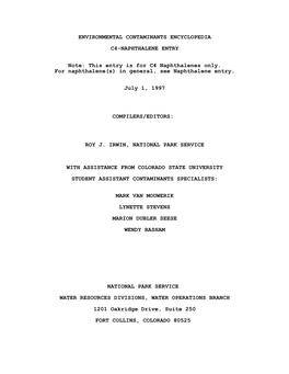 (C4-Naphthalene) Environmental Hazard Summary