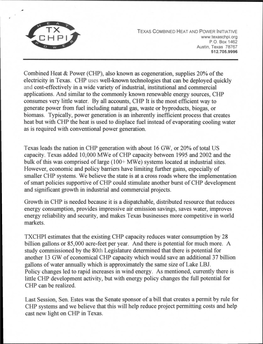 Combined Heat & Power (CHP), Also Known As Cogeneration, Supplies