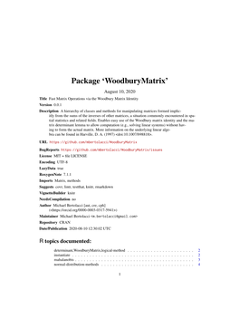 Package 'Woodburymatrix'