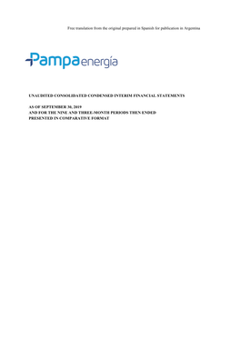 Free Translation from the Original Prepared in Spanish for Publication in Argentina UNAUDITED CONSOLIDATED CONDENSED INTERIM