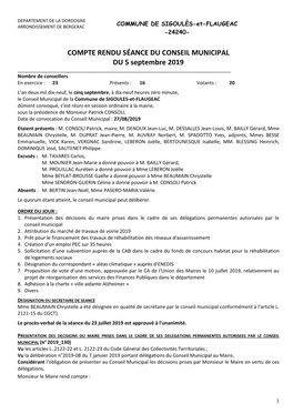 DEPARTEMENT DE LA DORDOGNE ARRONDISSEMENT DE BERGERAC COMMUNE DE SIGOULÈS-Et-FLAUGEAC -24240