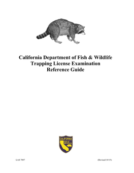 California Department of Fish & Wildlife Trapping License