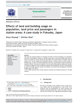 Effects of Land and Building Usage on Population, Land Price and Passengers in Station Areas: a Case Study in Fukuoka, Japan