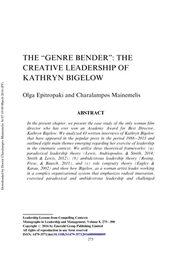 The “Genre Bender”: the Creative Leadership of Kathryn Bigelow