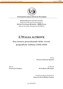 L'italia Altrove