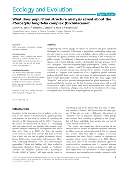 What Does Population Structure Analysis Reveal About the Pterostylis Longifolia Complex (Orchidaceae)? Jasmine K