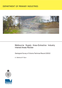 Melbourne Supply Area–Extractive Industry Interest Areas Review