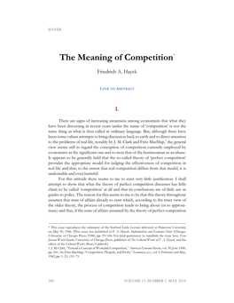 The Meaning of Competition*