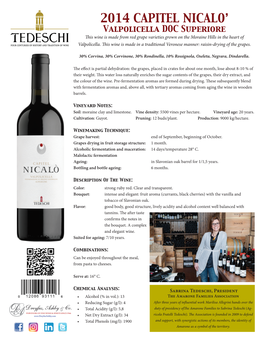 2014 Capitel Nicalo'