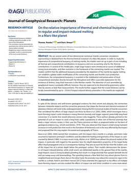 Journal of Geophysical Research: Planets