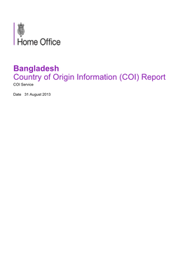 Bangladesh Country of Origin Information (COI) Report COI Service