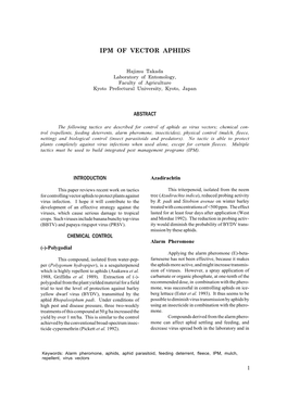 Ipm of Vector Aphids