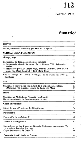 Boletín N° 112 Febrero De 1982