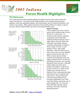 Indiana Forest Health Highlights the Resources the Current and Future Forest Health Problems for Indiana Forests Involve Native and Exotic Insects and Diseases