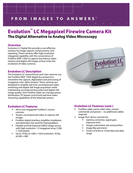 Evolution LC Megapixel Firewire Camera