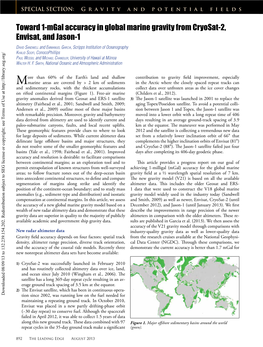 Toward 1-Mgal Accuracy in Global Marine Gravity from Cryosat-2, Envisat, and Jason-1