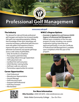 Professional Golf Management at Walla Walla Community College