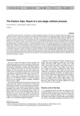 The Eastern Alps: Result of a Two-Stage Collision Process