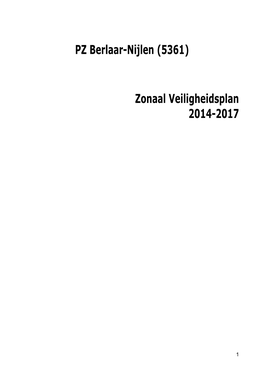 PZ Berlaar-Nijlen (5361) Zonaal Veiligheidsplan 2014-2017
