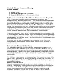 Introduction to Molecular Orbital Theory