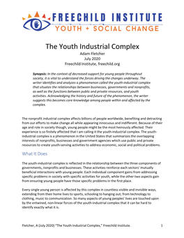 The Youth Industrial Complex Adam Fletcher July 2020 Freechild Institute, Freechild.Org