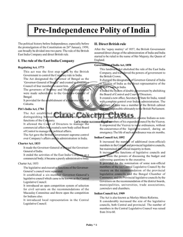 Pre-Independence Polity of India
