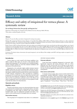 Efficacy and Safety of Imiquimod for Verruca Planae: a Systematic Review